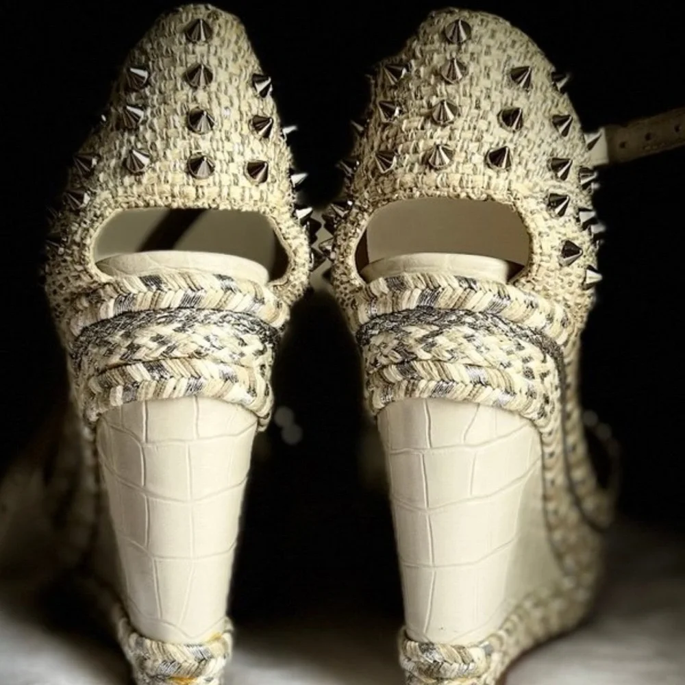 Christian Louboutin White madmonica wedges
